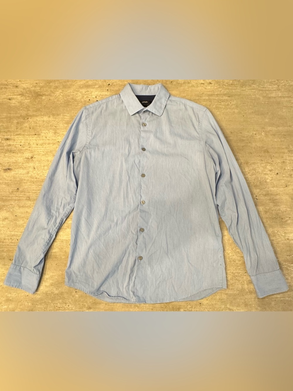 Alfani Button Down Shirt Light Blue Stretch Cotton Long Sleeve Dress Men’s Small